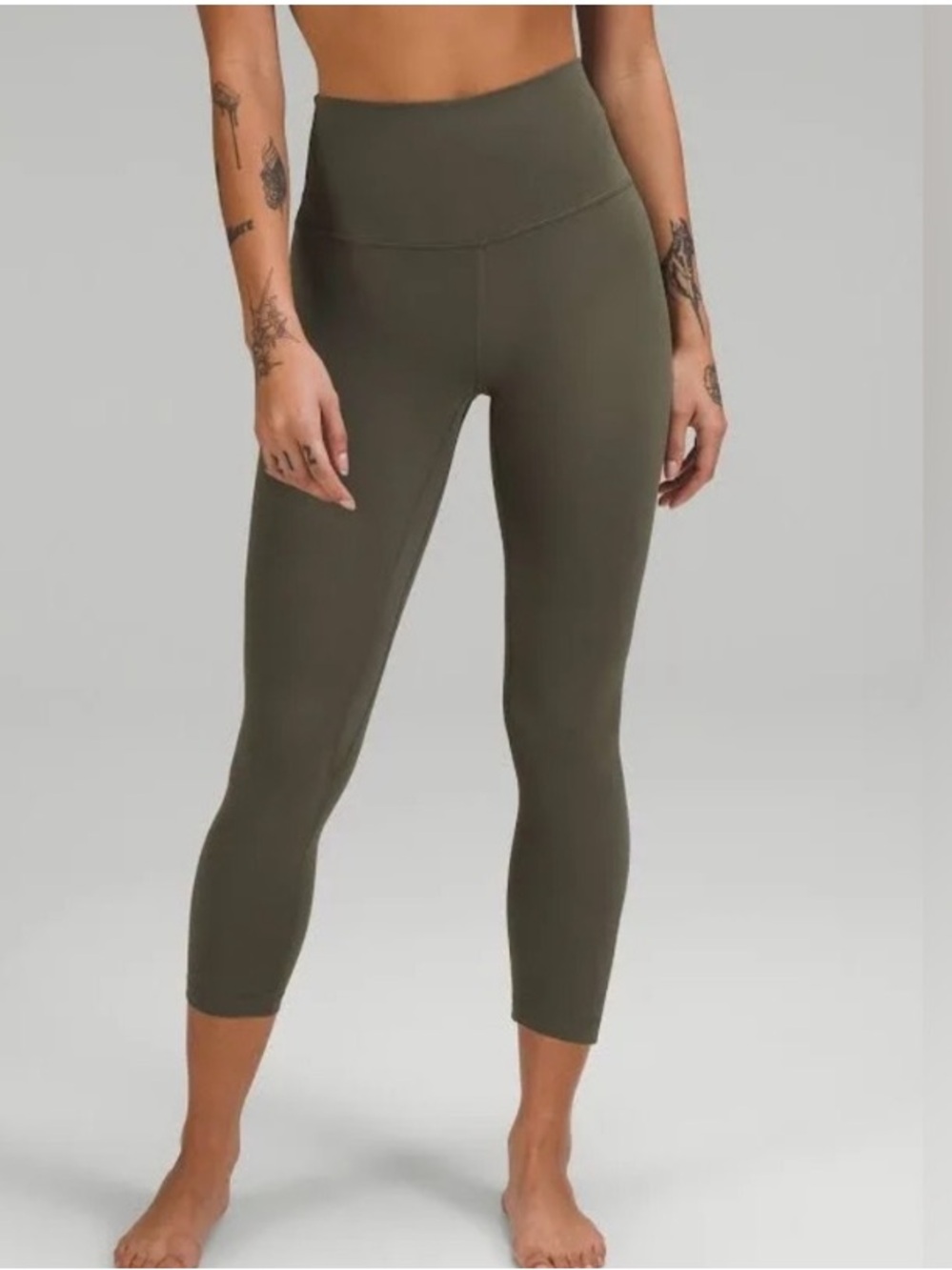 lululemon athletica cropped olive leggings